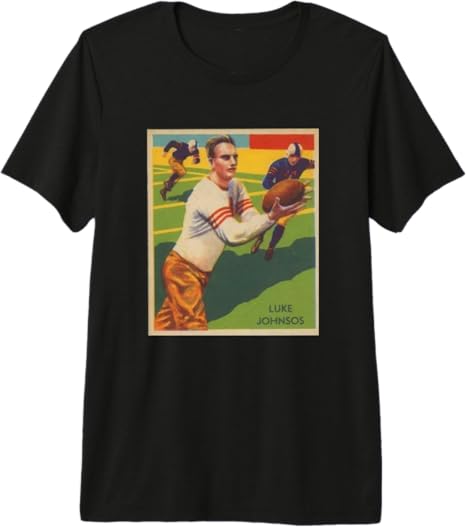 Luke Johnsos 1935 Vintage Football Card Style Retro Premium Tri-Blend T-Shirt